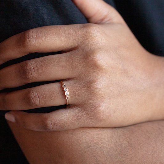 Solid Gold Crystal Ring for Manifestation