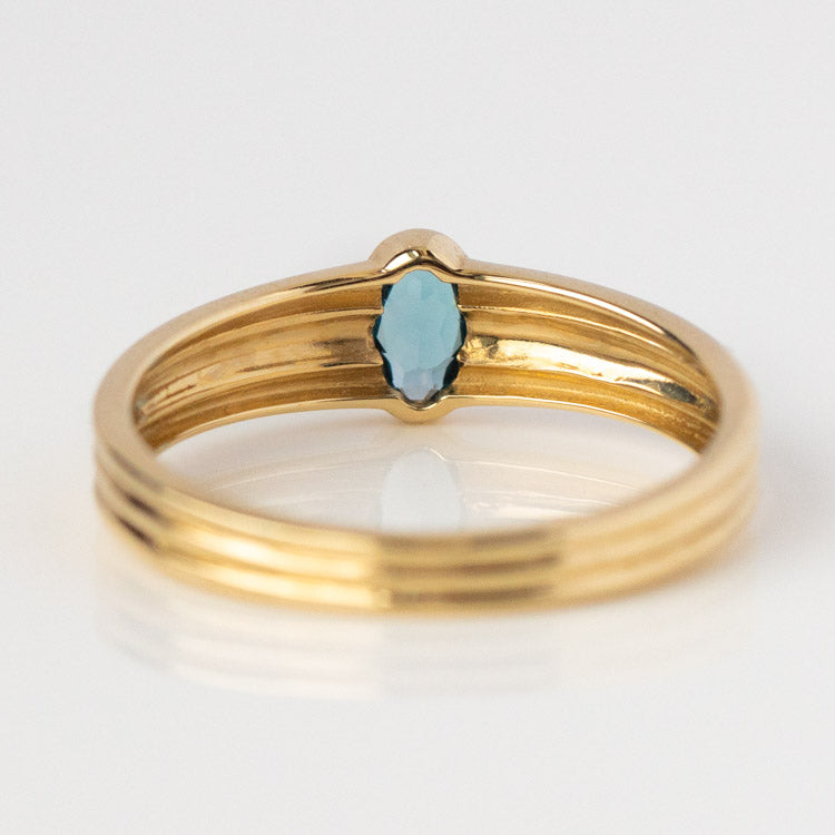 Overglow Edit for Family Gold Solid Gold Blue Topaz Inspo Ring