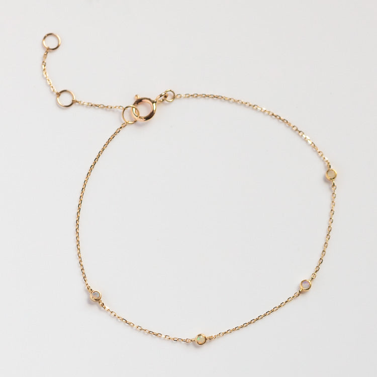 Solid Gold Everyday Opal Bracelet