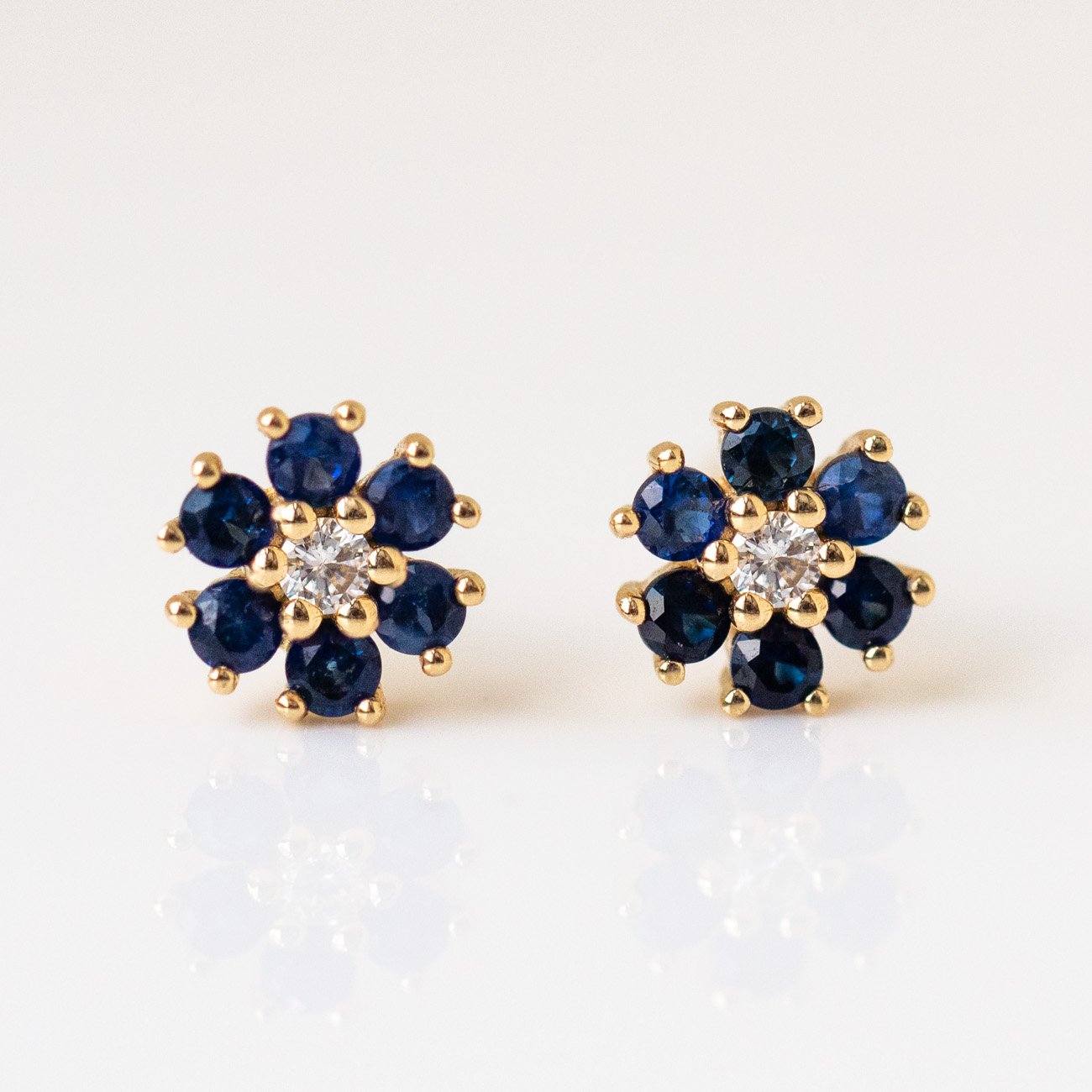 22kt Gold Plated Pink Green /& Blue Semiprecious Gemstone Stud Earrings  16mm Prong Set Flower Earrings  Everyday Jewelry Gift Idea EM140