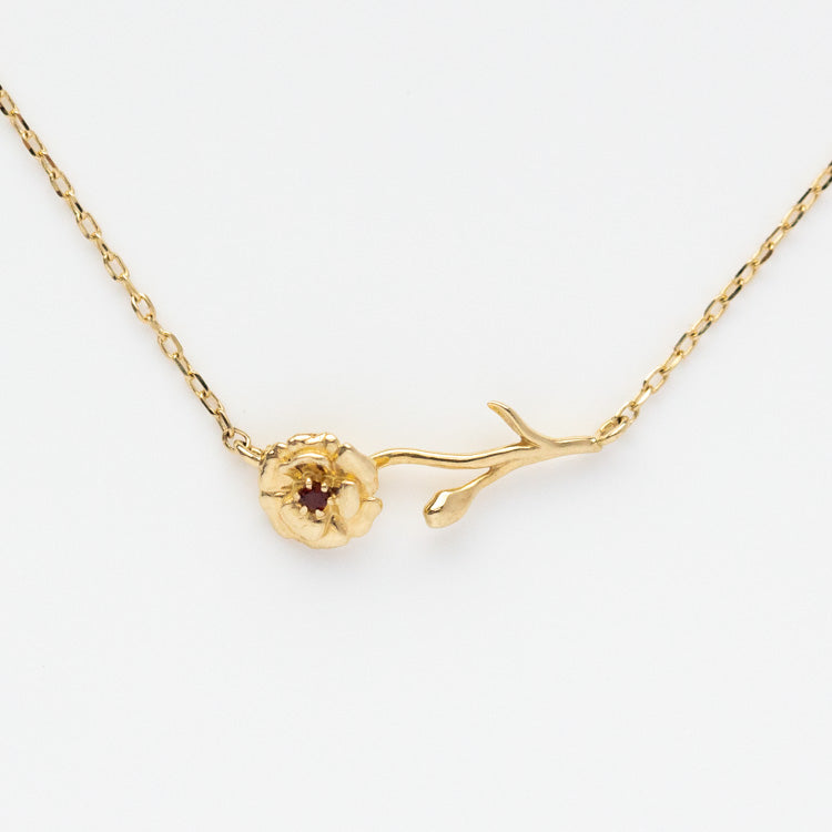 Solid Gold Birth Flower Necklace