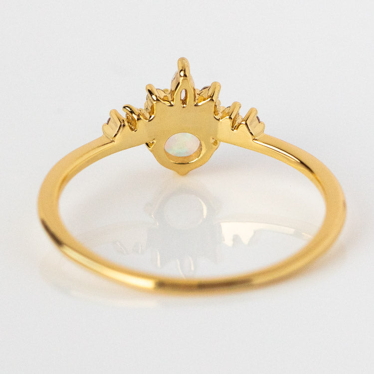 Opal Brilliance Crown Ring