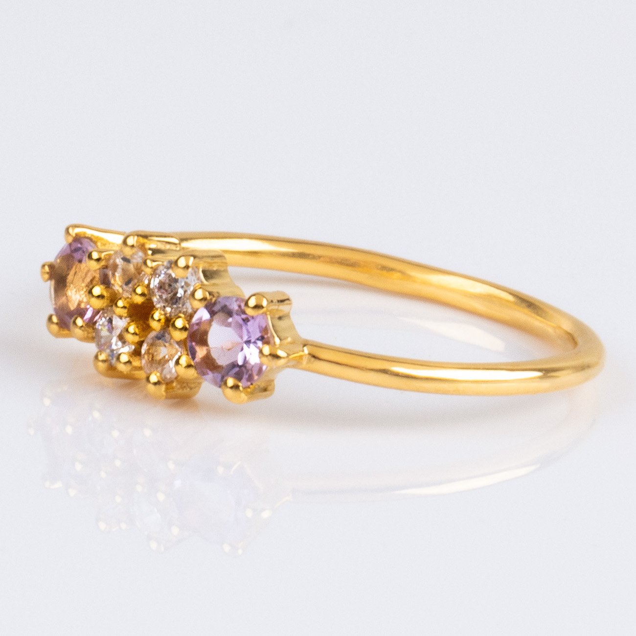 Amethyst & Morganite Cluster Dream Ring – local eclectic