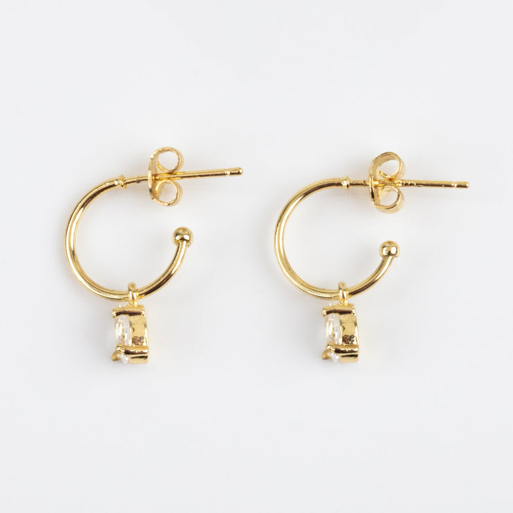 Gold CZ Emery Huggie Earrings