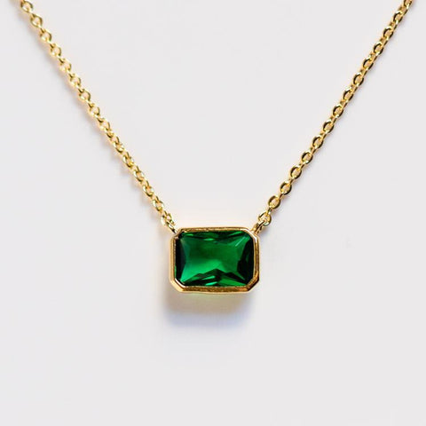 Keep it Classy Bezel Set CZ Necklace in Emerald – local eclectic