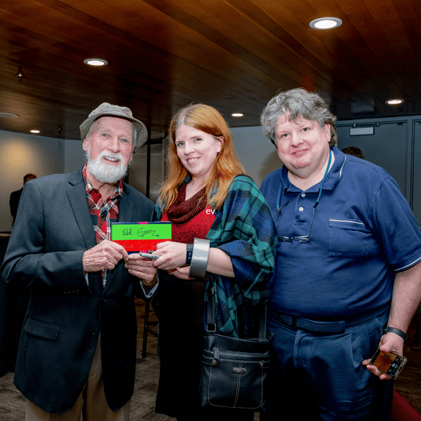 Steve Smith with fans Kay Koch and spouse at the Canadian Comedy Hall of Fame Gala