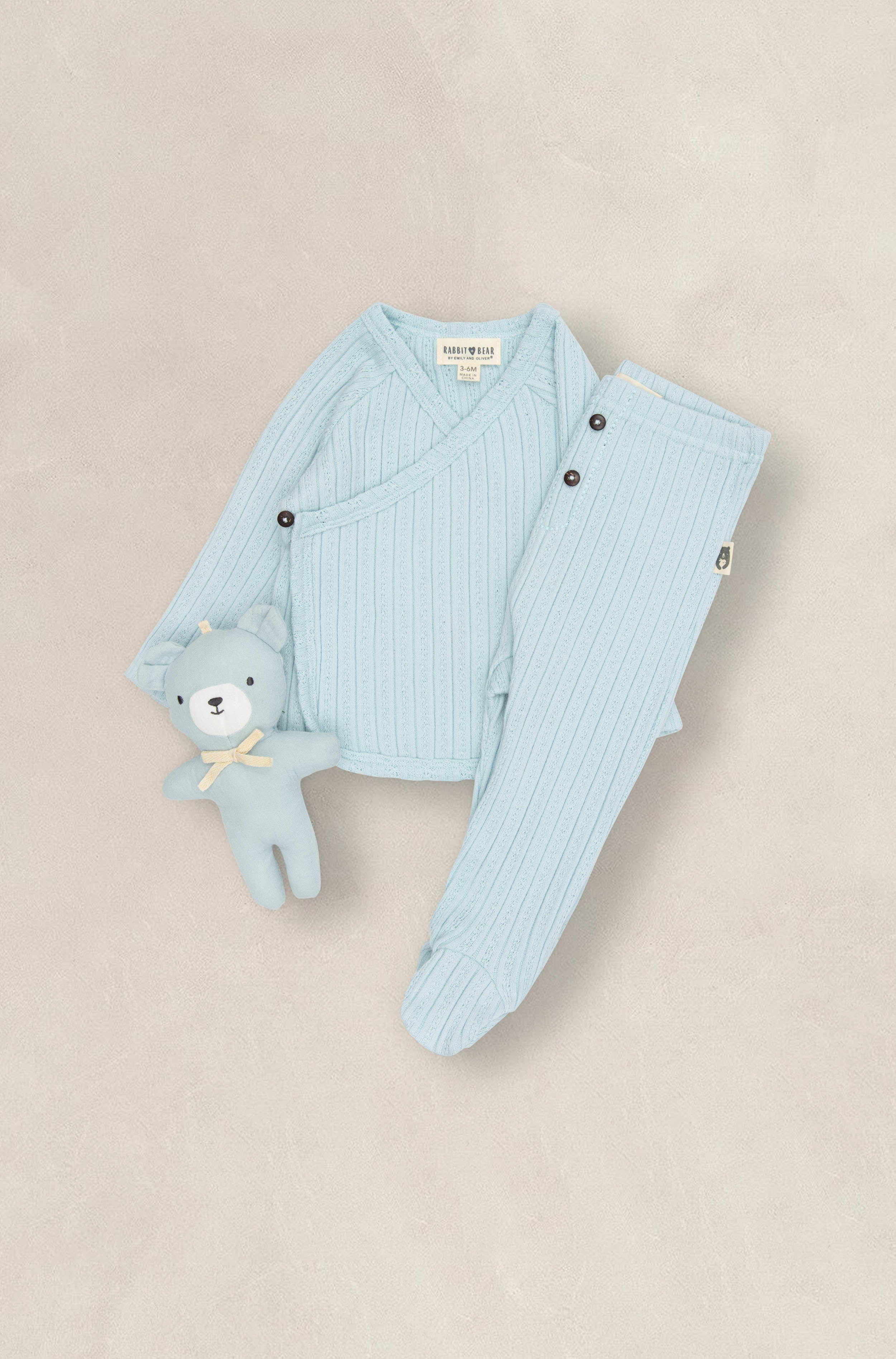 Set: Kimono Top, Bottoms, and Bear - Rabbit  Bear product image