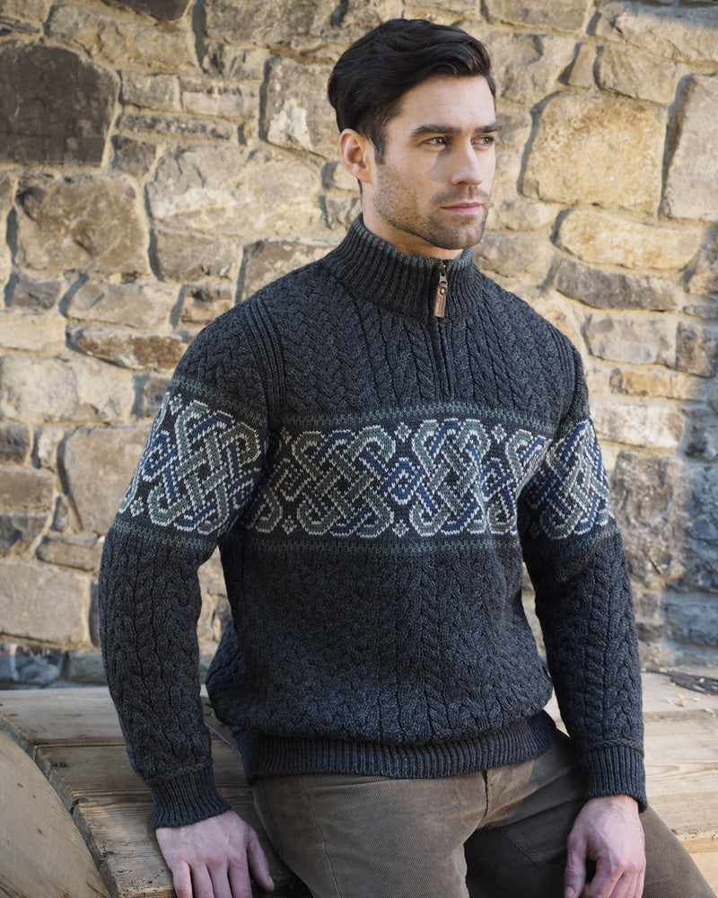 UNISEX CELTIC JACQUARD CREW NECK SWEATER: C5349