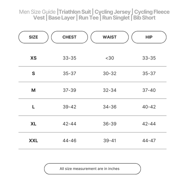 Size Guide Men – CUPCKE Apparel