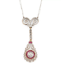 Collier ancien diamants et rubis “Orla”