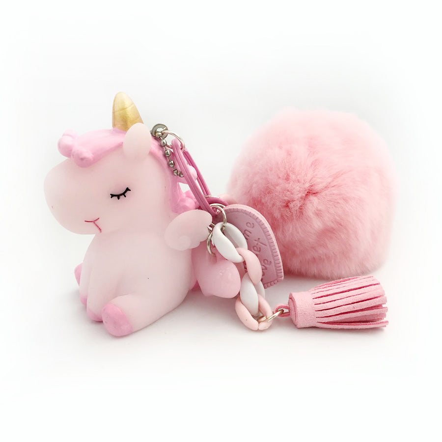 Fluffy Unicorn Charm Pink