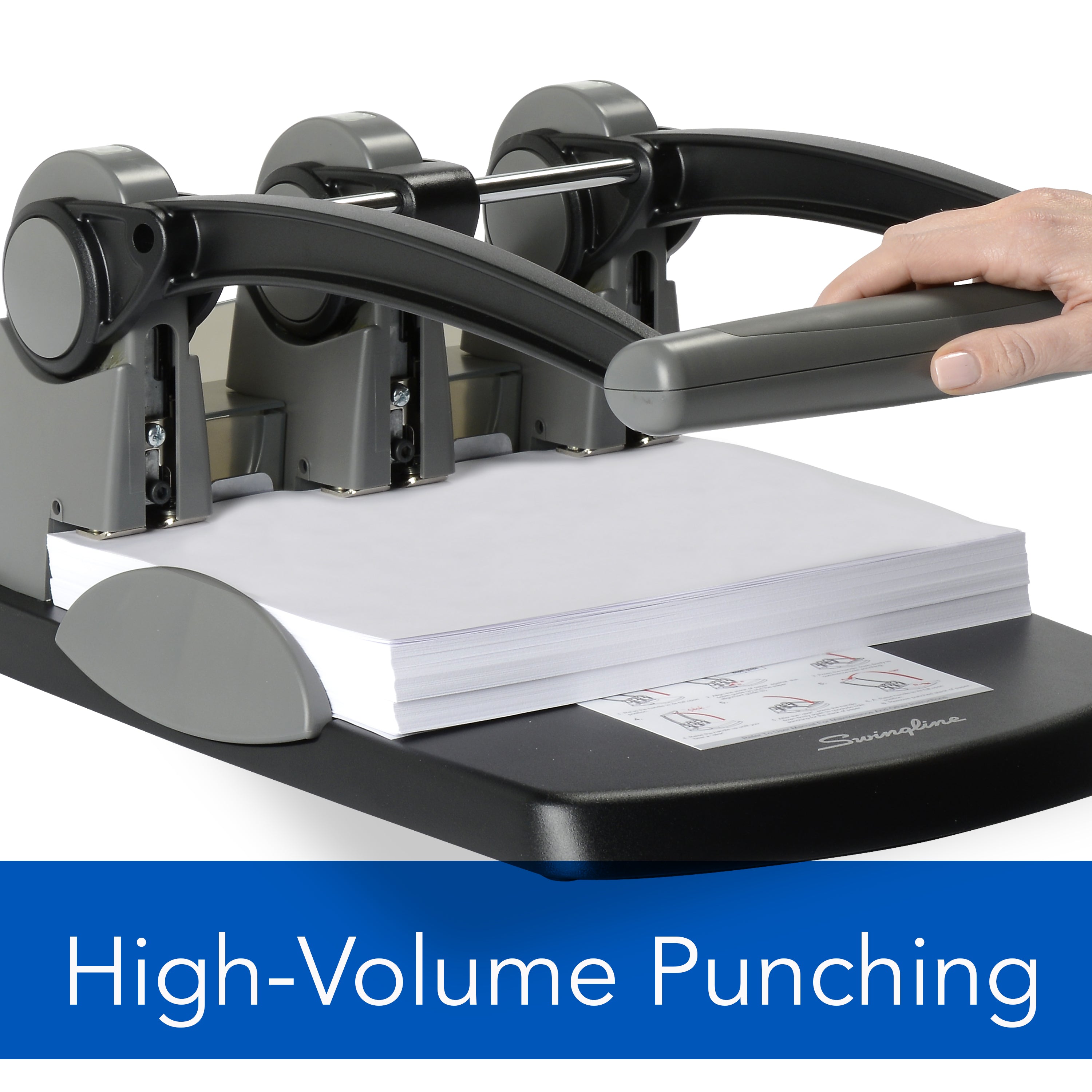 50-Sheet 350MD Electric Three-Hole Punch, 9/32 inch Holes, Gray