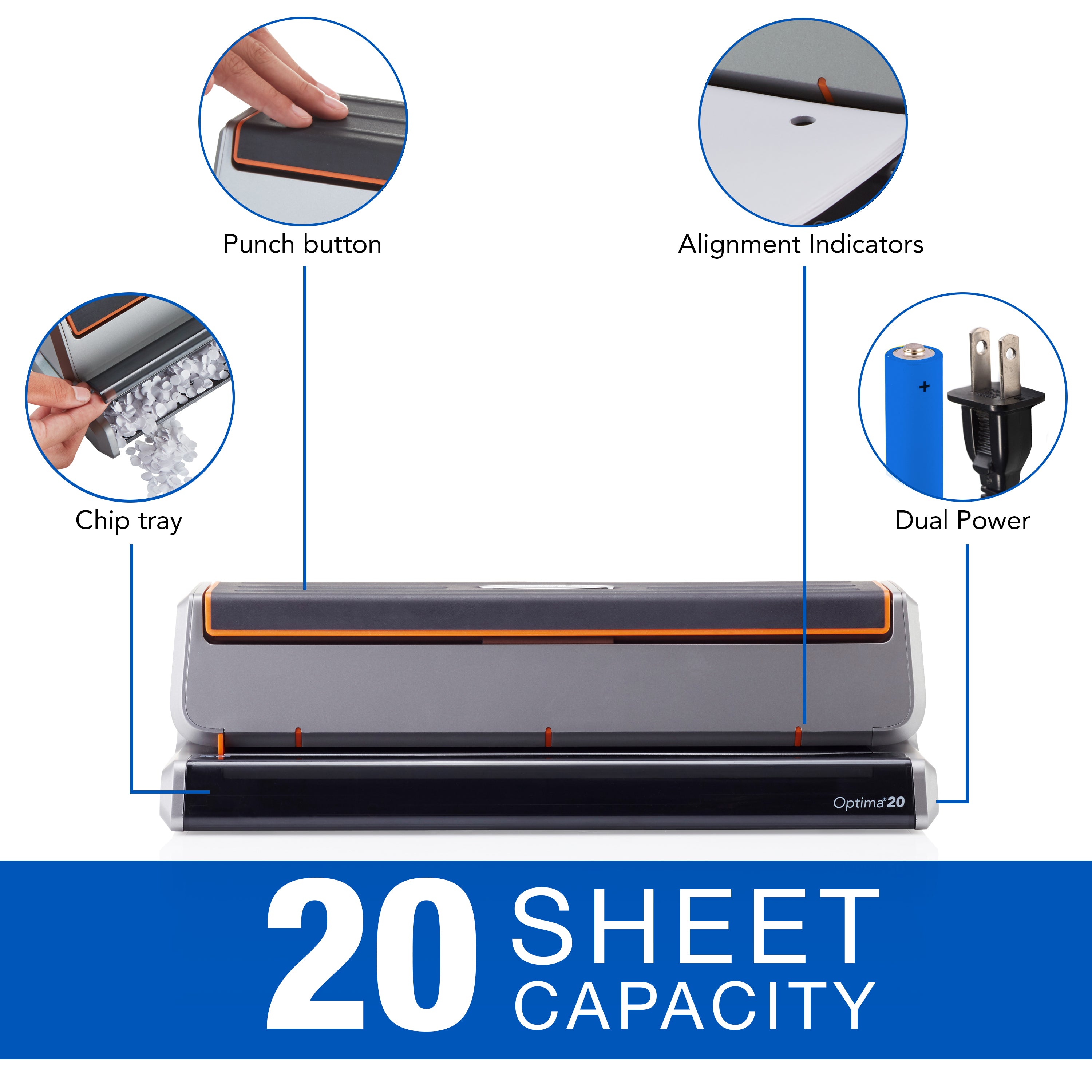 Swingline 2 Hole Punch, Hole Puncher, High Capacity, 100 Sheet Punch  Capacity, Fixed Centers, Black (74190)