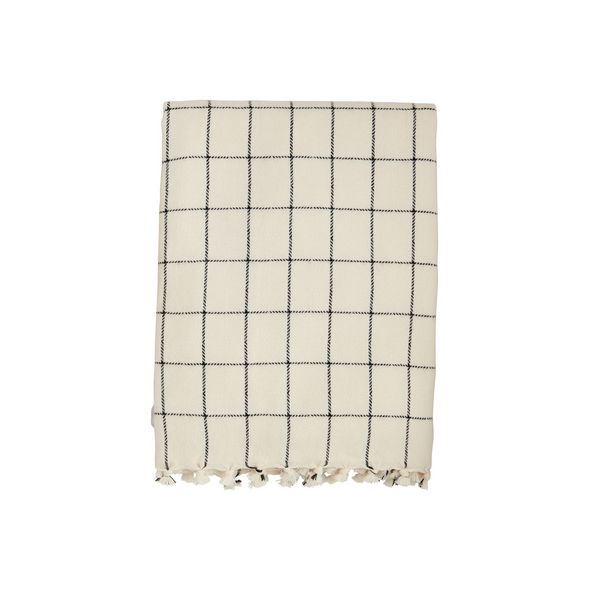 Mud Pie Dark Stripe Check Blanket