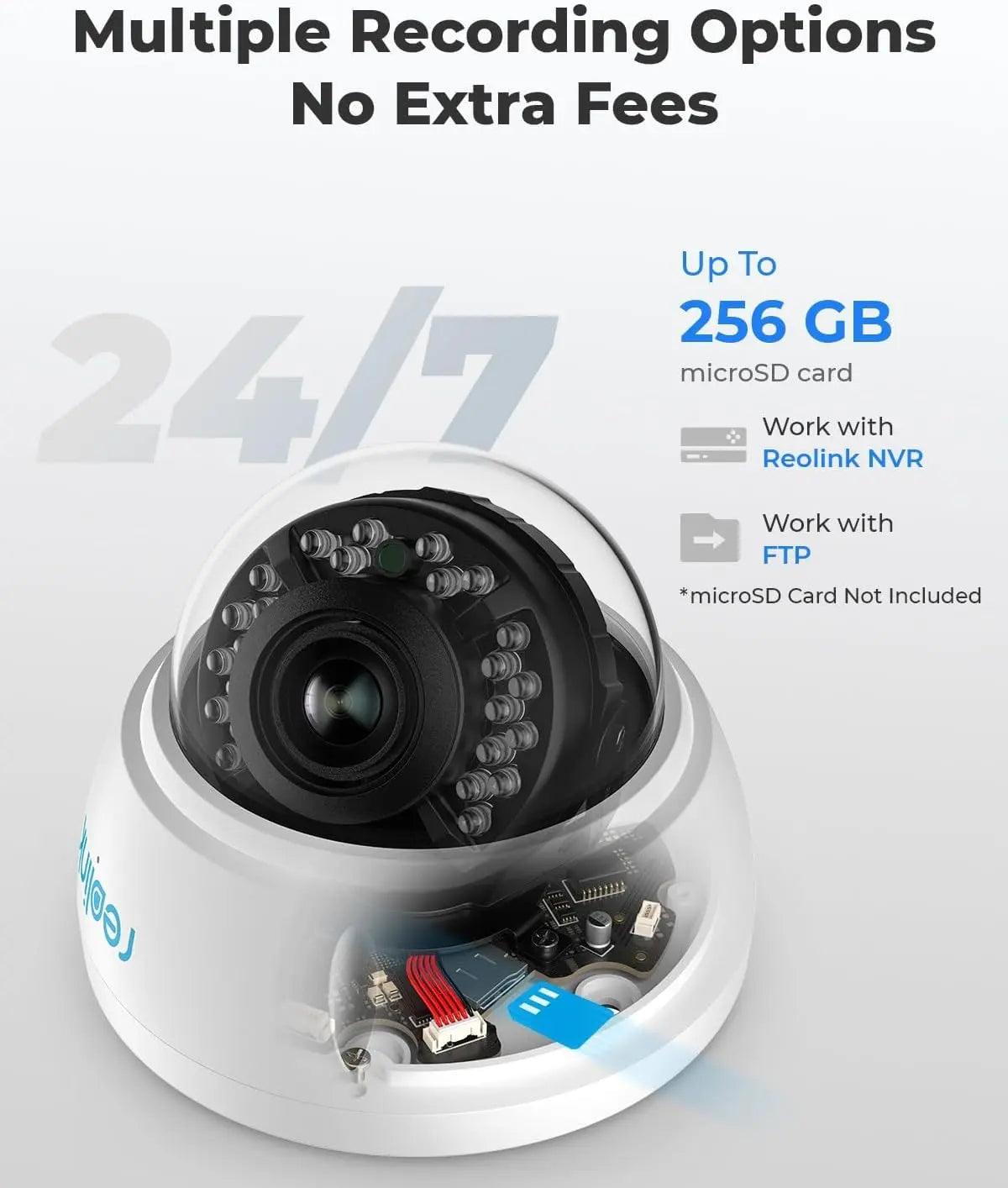 REOLINK RLC-842A Video Surveillance Camera: High-Resolution 4K (3840 x 2160) - 20fps, Adjustable Dual Lens (2.8mm + 8mm), Night Range up to 15m, Two-Way Audio, Motion Detection with People and Vehicle Detection, Free Phone App Included - Spy-shop.com