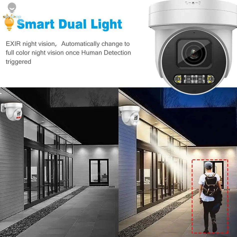 Hikvision Compatible 8MP ColorVu PTZ IP Camera 5X Zoom PoE 2-way Audio SD Card slot Surveillance IP Camera APP Remote Spy-shop.com