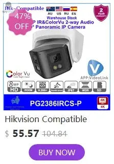 Hikvision Compatible 8MP ColorVu PTZ IP Camera 5X Zoom PoE 2-way Audio SD Card slot Surveillance IP Camera APP Remote Spy-shop.com