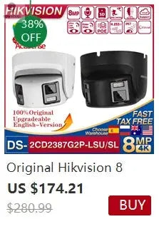 Hikvison 8MP 4K POE ColorVu IP Camera DS-2CD2687G2T-LZS IP67 IK10 AcuSense Motorize Varifocal Bullet 4X Zoom Home Surveillance Spy-shop.com