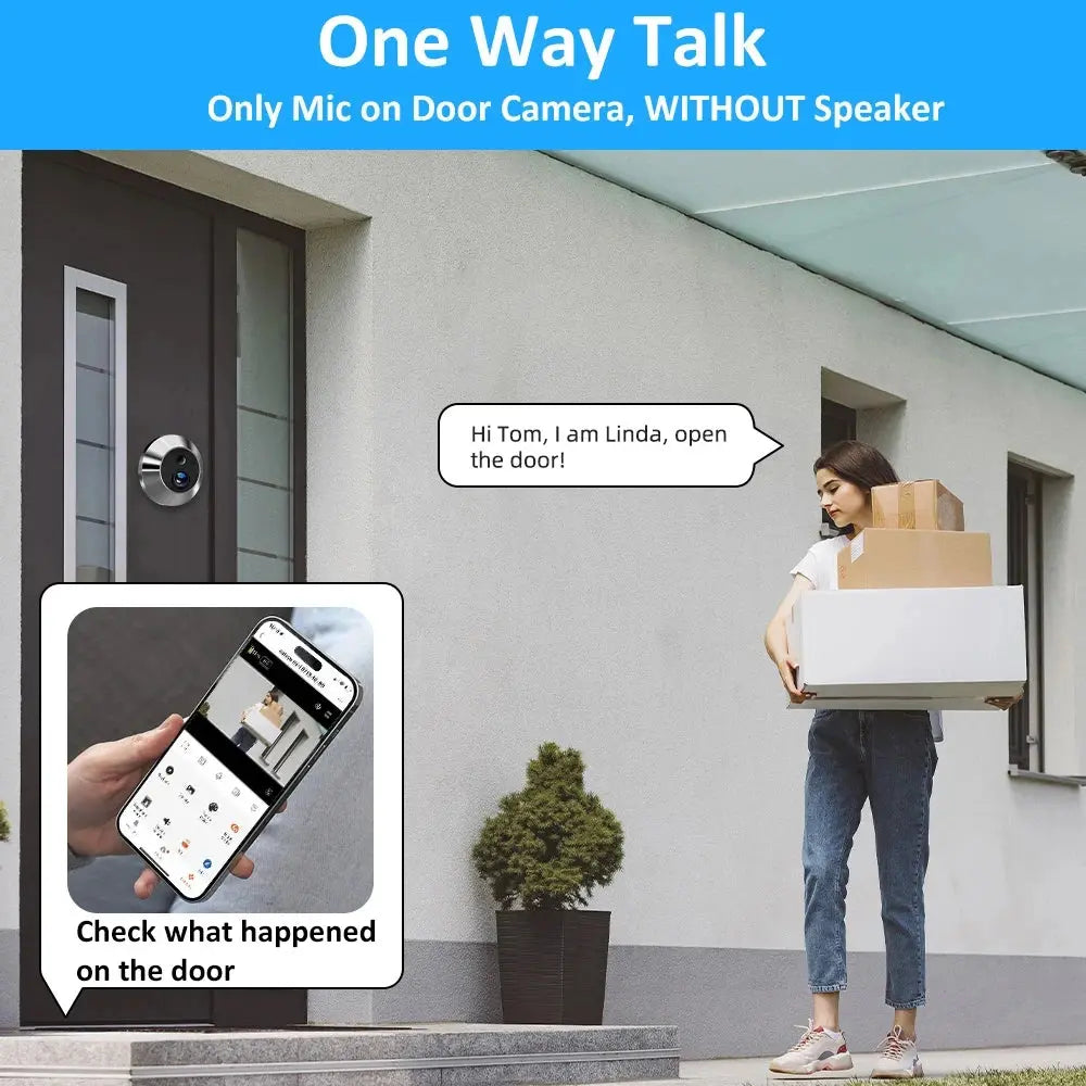 ICam365 APP 1080P 2.4G WiFi Camera Door Peephole Automatic Sensing Door Eye Camera Digital Viewer Wireless Doorbell for Home Spy-shop.com