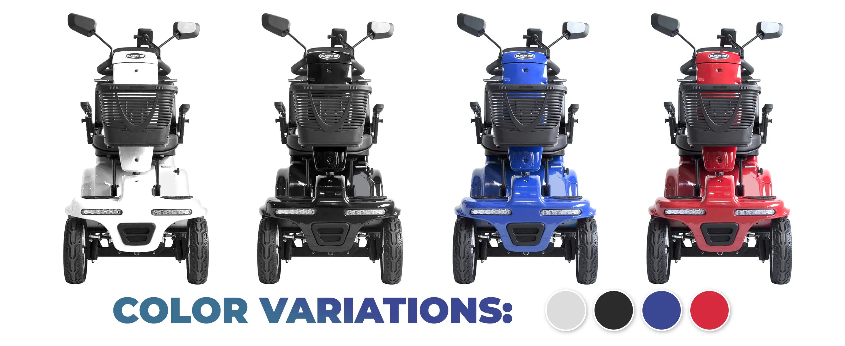 Gladiator 4 Wheel Heavy Duty Mobility Scooter Color Options