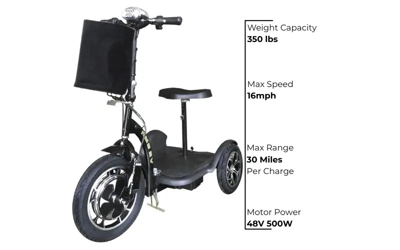 Multi-Point Quick-Release Folding Mobility Scooter Side View