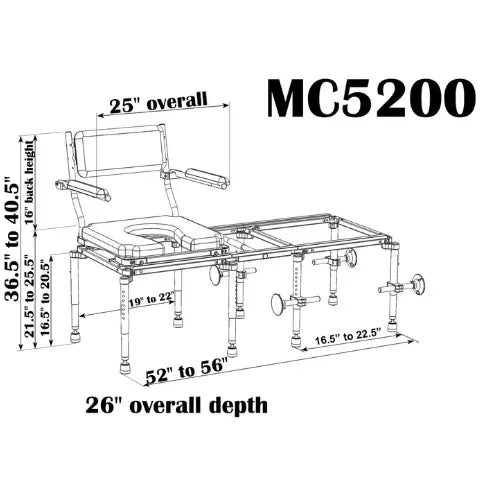 MC5200 Stationary Commode and Tub Transfer by NuProdx