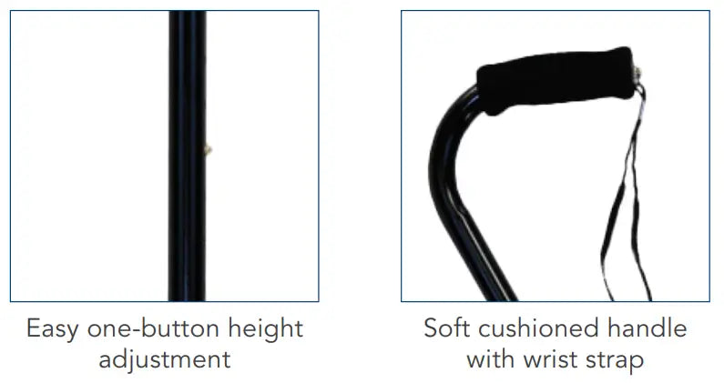 Cane with Wrist Strap – Adjustable Walking Aid with Cushioned Grip