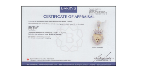 Barrys Juwelier Zertifikat