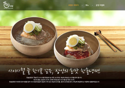 ハンソル冷麺　ウェブサイト