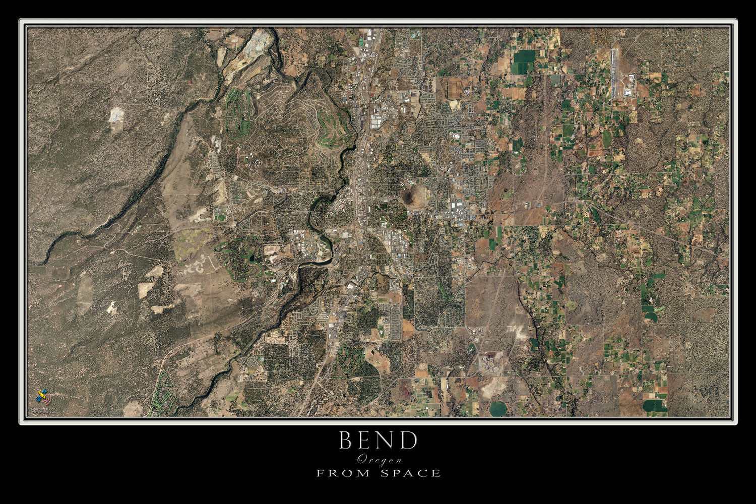 The Bend Oregon Satellite Poster Map TerraPrints Com   Bend OR 