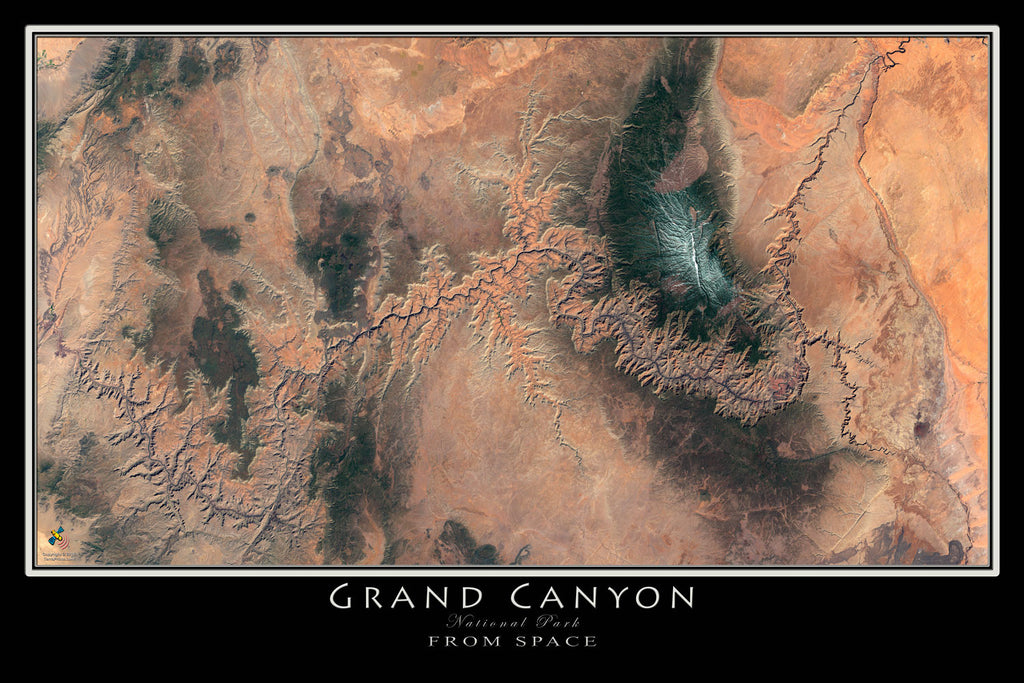 Grand Canyon National Park Arizona Satellite Poster Map ...