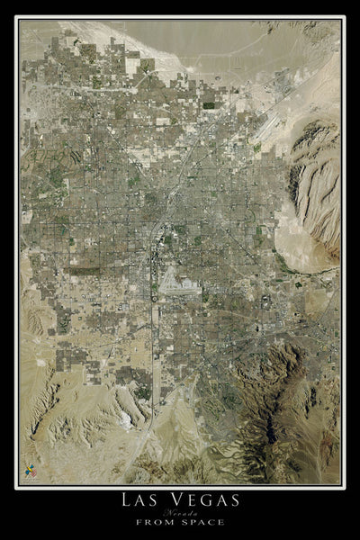 Las Vegas Nevada Satellite Poster Map – 0