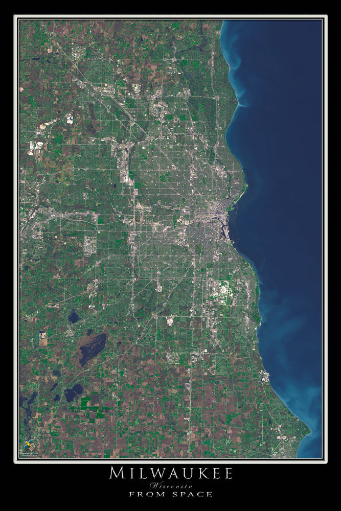 The Milwaukee Wisconsin Satellite Poster Map – TerraPrints.com