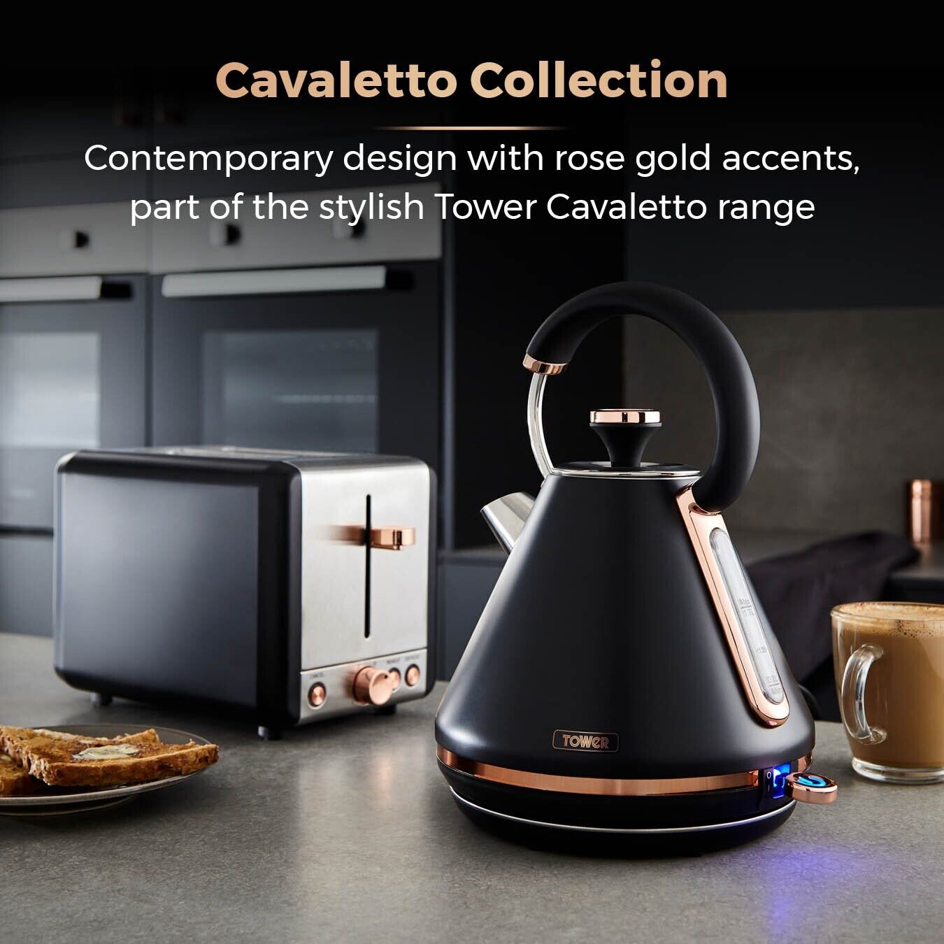 Rose gold microwave hot sale kettle and toaster