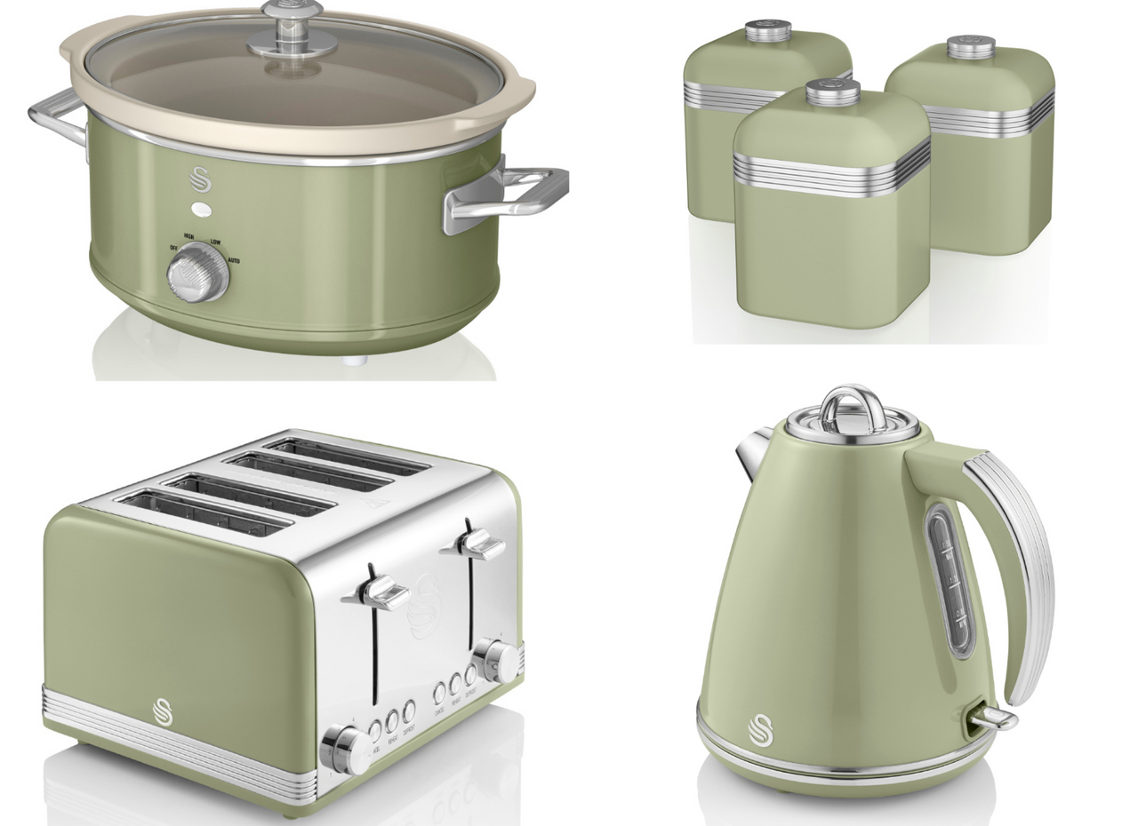 Swan Sf17031gn Retro Slow Cooking Pot, 6,5l, Removable Non-stick Ceramic  Free Pfoa, Vintage, Green, 320w - Slow Cookers - AliExpress