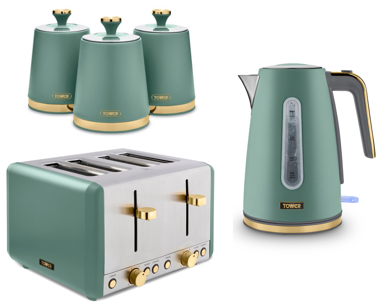 Morphy Richards Sage Green Kitchen Set Accents Range Including Kettle &  Toaster