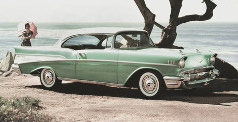 1957 Chevrolet Bel Air - Official-Marketing-photo-The car is parket near the beach.