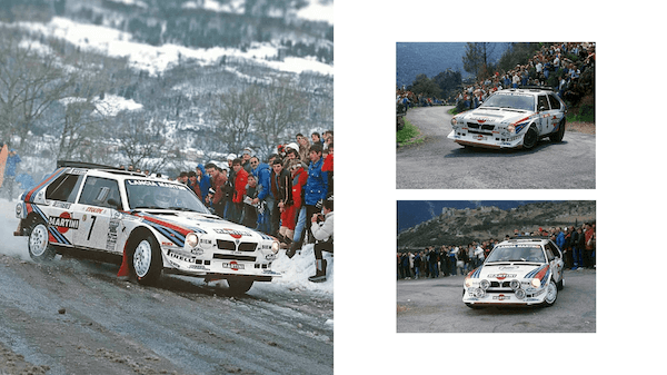 Lancia Delta S4 rallying photo collage