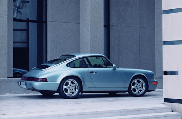 Porsche 964 baby blue metallic press photo
