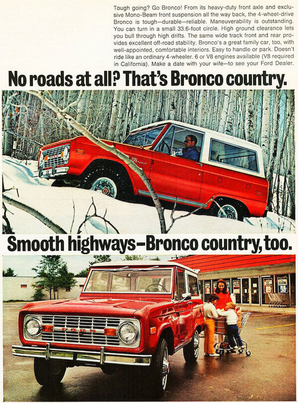 1972 Ford Bronco Vintage ad