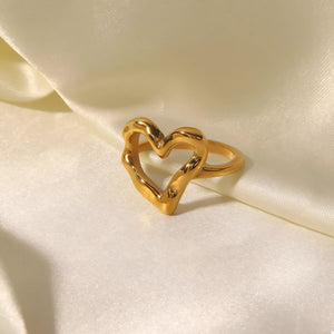 18K Gold-Plated Heart Ring - EternaLush