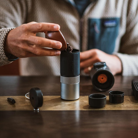 Image of a Wacaco coffee grinder