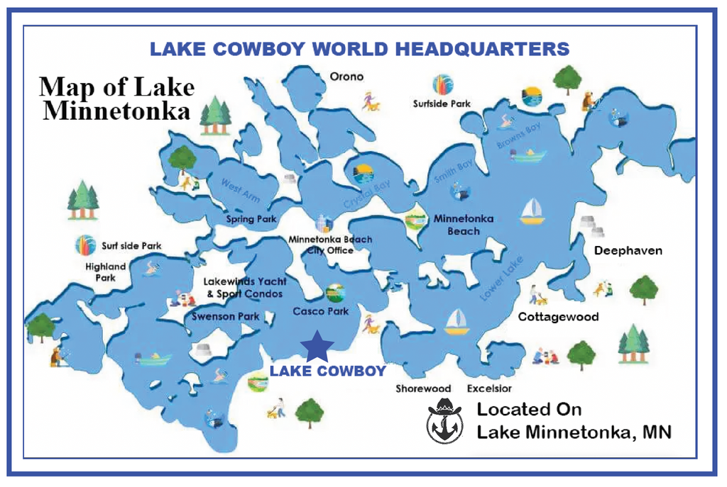 Map of Lake Cowboy World Headquarters on Lake Minnetonka, MN