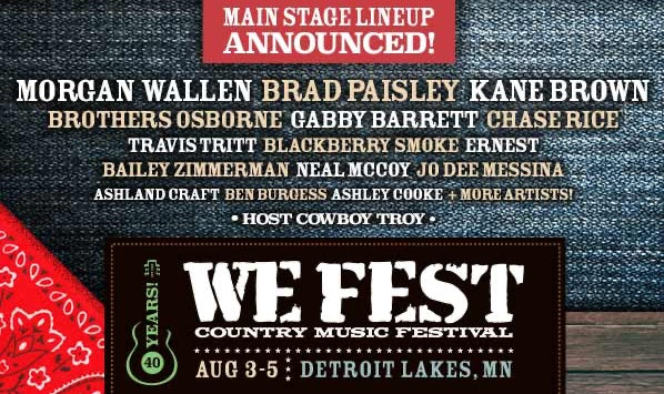 We Fest 2023 Main Stage Artist Lineup