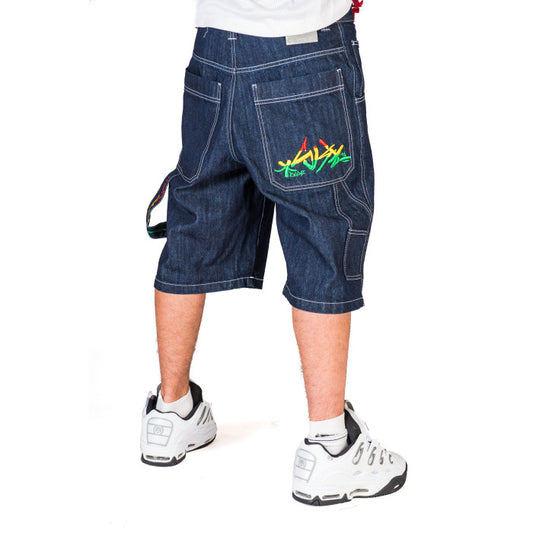 THE BLUESKIN - BERMUDA THE BLUESKIN JEANS BAGGY NEW LOGO RASTA - R.RASTA-C-DNMB-91A