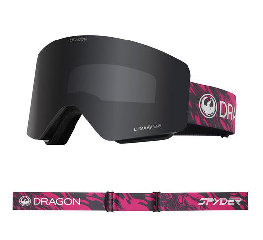 DRAGON ALLIANCE - MASCHERA DA SCI/SNOWBOARD - R1 OTG - Watermelon Spyder CollabLumalens Dark Smoke & Lumalens Light Rose Lens