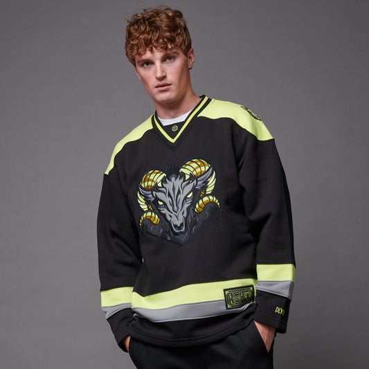 DOLLY NOIRE GOAT Hockey Crewneck Black