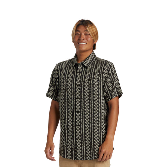 QUIKSILVER - Camicia Vibrations Classic SS - tarmac dobby jacquard