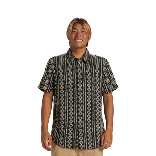 QUIKSILVER - Camicia Vibrations Classic SS - tarmac dobby jacquard