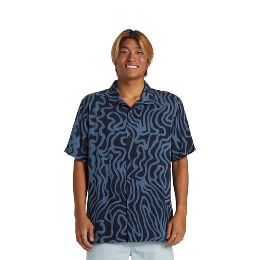 QUIKSILVER Camicia Pool Party Casual SS - dark navy aop best mix ss